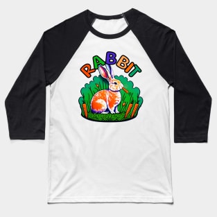 Animal Alphabet - R for Rabbit Baseball T-Shirt